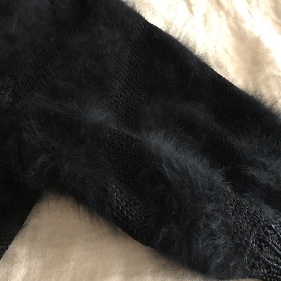 Vintage Black Angora and Lambswool Beaded Sweater - Picture 8 of 13